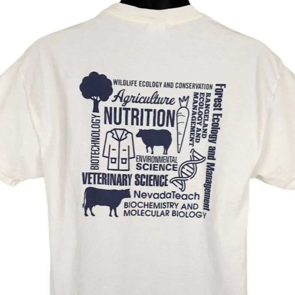 Nevada Wolf Pack T Shirt Mens Size Medium White College Of Agriculture